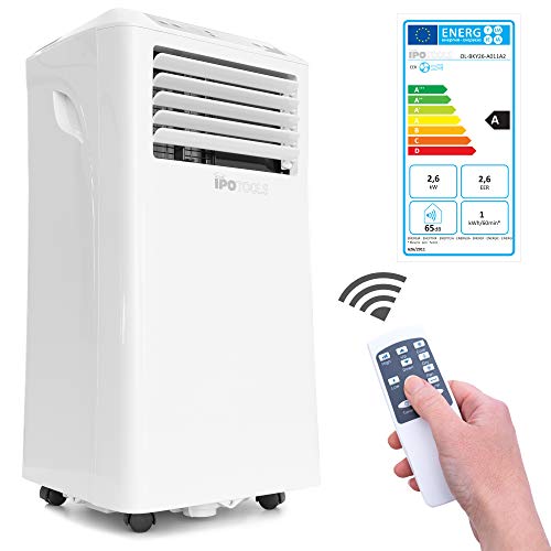 IPOTOOLS Lokales mobiles Klimagerät mit Abluftschlauch / 3in1 mobile Klimaanlage/Kühlen Ventilieren Entfeuchten (9000 BTU)