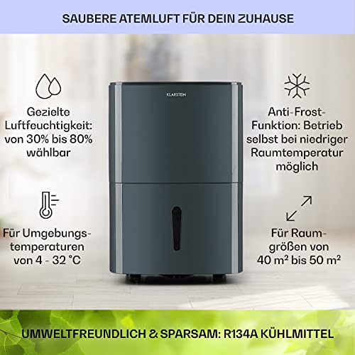 Klarstein Luftentfeuchter & Luftreiniger Elektrisch, 20 L Raumentfeuchter Klein für Wohnung Schlafzimmer Badezimmer Keller, Effizienter Bad/Raum Entfeuchter, Elektrischer & Kleiner Luftentfeuchter – Bild 4
