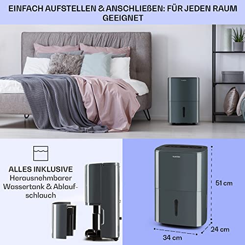 Klarstein Luftentfeuchter & Luftreiniger Elektrisch, 20 L Raumentfeuchter Klein für Wohnung Schlafzimmer Badezimmer Keller, Effizienter Bad/Raum Entfeuchter, Elektrischer & Kleiner Luftentfeuchter – Bild 5