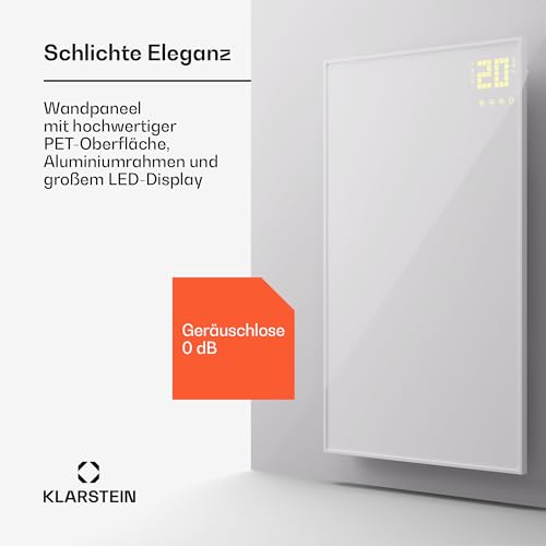 Klarstein Infrarotheizung mit Thermostat, 800W Elektroheizung, Smart Home Infrarotheizung zur Wandmontage, IR mit App-Steuerung & Erkennung Offener Fenster, Effizienter Feuchtraum Heizkörper CO2-Frei – Bild 4