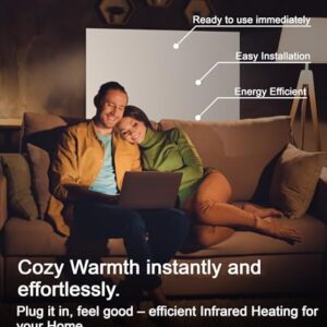 Alternative view of VIESTA® Infrarot Wandheizung mit Thermostat [INKL. TH10 THERMOSTAT] – Infrarotheizung Wandmontage Heizkörper – Carbon Crystal Infrarotheizung – Paneel Badezimmer geeignet – (Modell H400-400W)