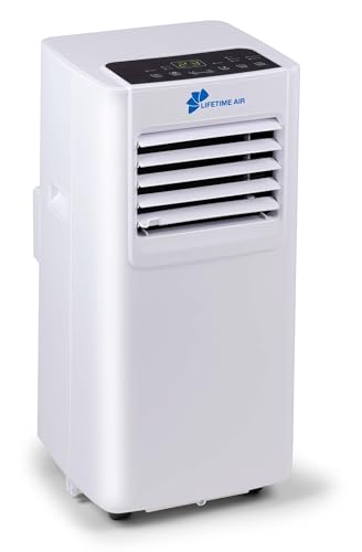 Lifetime Air Klimaanlage Mobil - Klimagerät, Luftentfeuchter und Ventilator - Entfeuchter mit Abluftschlauch - Luftkühler 65dB - Air Conditioner bis zu 16m2 - Fernbedienung und Timer - 8000BTU