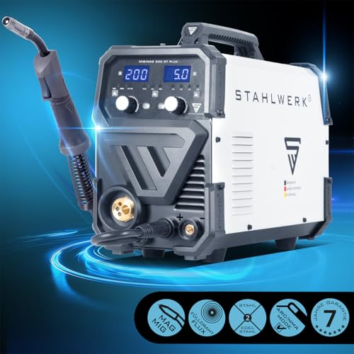 STAHLWERK Schweißgerät MIG/MAG 200 ST – IGBT Inverter mit 200 A, Schutzgasgerät mit synergischem Drahtvorschub, FLUX/Fülldraht geeignet, Lift-TIG und MMA/E-Hand (ARC) funktionsfähig – Bild 12