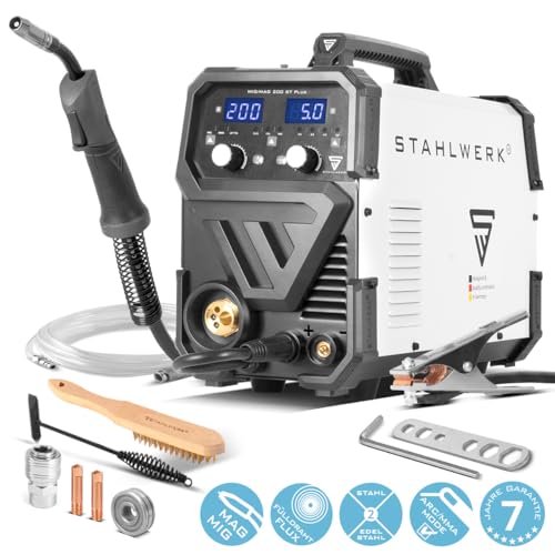 STAHLWERK Schweißgerät MIG/MAG 200 ST – IGBT Inverter mit 200 A, Schutzgasgerät mit synergischem Drahtvorschub, FLUX/Fülldraht geeignet, Lift-TIG und MMA/E-Hand (ARC) funktionsfähig – Bild 2