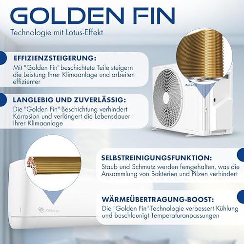 ZENIRO Multisplit Klimaanlage 3 Innengeräte Set (3 x 3,5kW) Klimagerät Air Conditioner mit Heizfunktion 27000 BTU 5,3kW A WiFi/App-Steuerung 4D AirFlow Heizen bis -20°C Vorgefüllt R32 – Bild 8