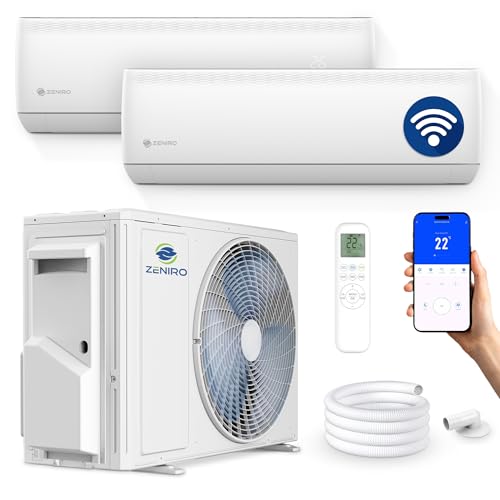 ZENIRO Klimaanlage Multi Split Klimagerät Set Air Conditioner mit Heizfunktion (2x 2,6kW (jeweils bis 45 m²) | Außen: 5,3kW)