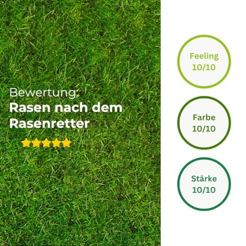 Terrauno - "Rasenretter" Vertikutiermix I 4 kg für 140 m² I Rasendünger, Rasensamen & Bodenaktivator I 3in1 Rasenreparaturmischung I Rasendünger Frühjahr mit Grassamen gegen kahle Stellen I Nachsaat – Bild 6