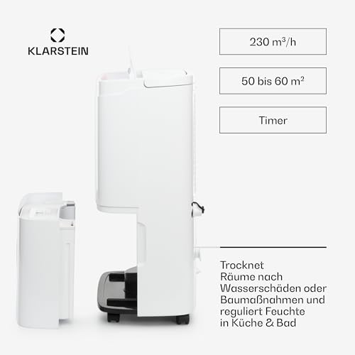 Klarstein DryFy Connect 30L Smart Luftentfeuchter, WiFi App-Steuerung, 30L/Tag, 5L Tank, Timer, Elektrischer Entfeuchter, Raumluftentfeuchter für 25-30m², Trocknungsgerät, Weiß – Bild 4