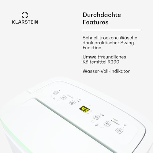 Klarstein DryFy Connect 30L Smart Luftentfeuchter, WiFi App-Steuerung, 30L/Tag, 5L Tank, Timer, Elektrischer Entfeuchter, Raumluftentfeuchter für 25-30m², Trocknungsgerät, Weiß – Bild 5