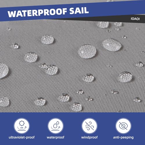 IOAOI Sonnensegel, 2,5 x 3,5 m, wasserdicht, 95 % UV-Block, rechteckig, Sonnensegel, Gartenüberdachung mit kostenlosem Seil, quadratisches Sonnensegel für Außenbereich, Terrasse, Balkon, Rasen – Bild 4
