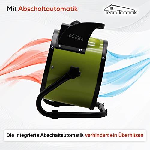 Tronitechnik® 3000W Elektroheizer Heizlüfter Bauheizer Keramik Heizstrahler elektrisch Heizgerät mit Thermostat Elektroheizer mit 3 Heizstufen, Heizgebläse für Innen- und Außen – Bild 4