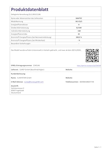 DAHTEC Industrie Heizgerät 9kw Heizlüfter Große Räume mit Thermostat & 3 Heizstufen Bauheizer Bautrockner Heizgebläse mit Tragbarer Griff für Garage, Baustelle – Bild 8