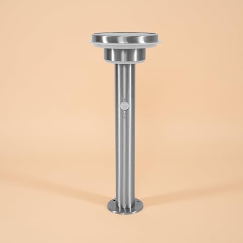 Esotec Solar PIR Standleuchte Tini 45, Edelstahl Gehäuse, Li-Ion Akku, Bewegungsmelder, LED Solarleuchte, Außenleuchte, Gartendeko, Wegeleuchte, silber, H=45,5cm, außen, winterfest, outdoor, 102596 – Bild 6