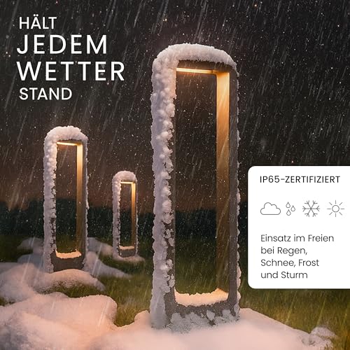 MATO Wegeleuchten Außen LED - 7W, Höhe 60cm - IP65 Outdoor Pollerleuchte aus Aluminium - Gartenbeleuchtung mit Strom, Gartenlampen, Sockelleuchte, Standleuchte, Gartenleuchten, Wegbeleuchtung – Bild 4