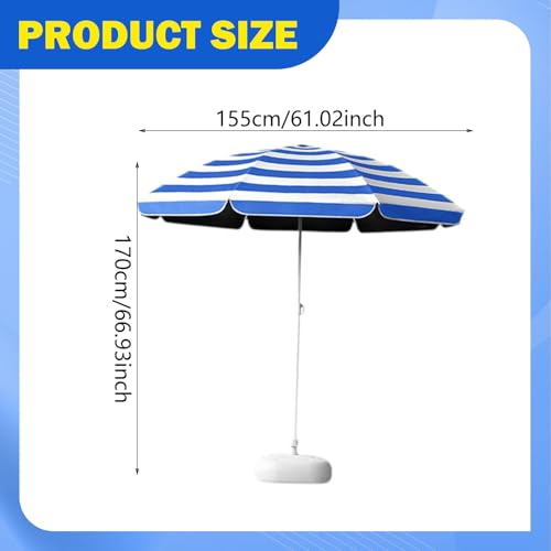 FewNvWa Sonnenschirm Camping Parasol Marktschirm Gartenschirm mit Robustem Eisenstab Und UV Schutz Wasserabweisend für Balkon Terrasse Picknick, mit Base – Bild 3