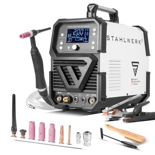 STAHLWERK Schweißgerät 2 in 1 Kombi AC/DC WIG 200 ST Digital - WIG & MMA 200 A, HF-Zündung, Spot-Funktion, Clean-Modus, IGBT, Digital-Display & Remote-Anschluss