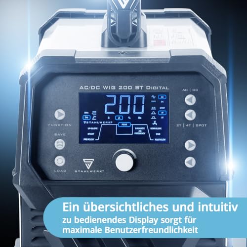 STAHLWERK Schweißgerät 2 in 1 Kombi AC/DC WIG 200 ST Digital - WIG & MMA 200 A, HF-Zündung, Spot-Funktion, Clean-Modus, IGBT, Digital-Display & Remote-Anschluss – Bild 6