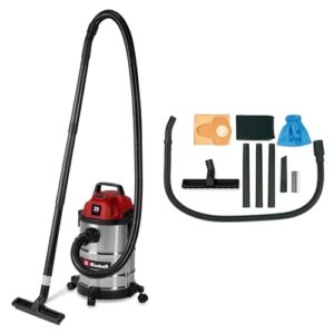 Einhell Nass-Trockensauger TC-VC 2045 S (900 W, 180 mbar Saugleistung, 20 L Edelstahlbehälter, Rollen, Zubehörhalterung, inkl. div. Filter und Düsen)