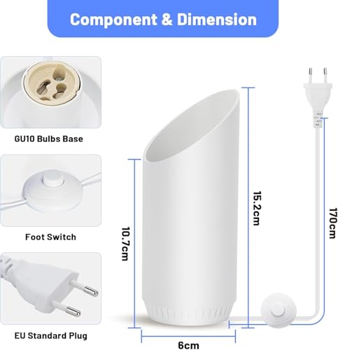 HUAEU RGBW Bodenstrahler Innen, 5W Uplight Spot für Innenräume, Smart Bodenlampe Innen mit APP & Fernbedienung, Musik-Sync & Timer-Funktion, Indirekte Beleuchtung (2er-Set Weiß) – Bild 8