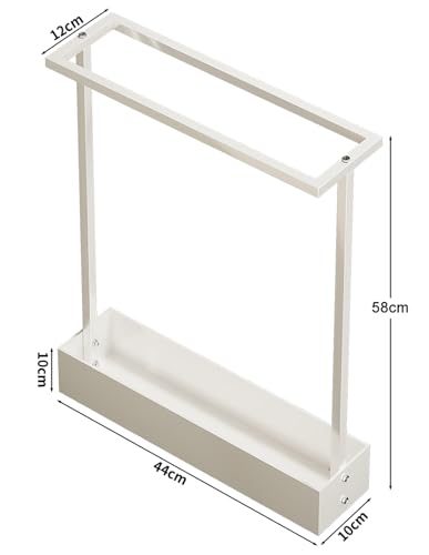 Schirmständer aus Metall mit Abtropfschale, platzsparendes Design für Eingangsbereich, Heimbüro und öffentliche Bereiche, stilvoller weißer Schirmhalter – Bild 6
