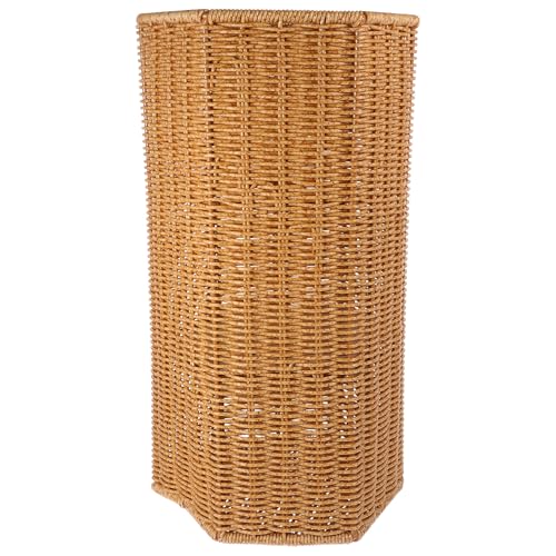 Holibanna Schirmständer aus Kunststoff im Rattan Look Aufbewahrungshalter für Regenschirme und Yogamatten Mittlere Größe für Eingangsbereich und Büro