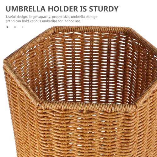 Holibanna Schirmständer aus Kunststoff im Rattan Look Aufbewahrungshalter für Regenschirme und Yogamatten Mittlere Größe für Eingangsbereich und Büro – Bild 5