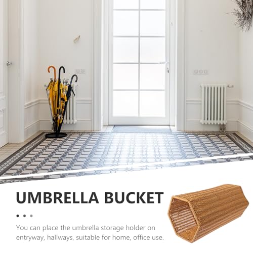 Holibanna Schirmständer aus Kunststoff im Rattan Look Aufbewahrungshalter für Regenschirme und Yogamatten Mittlere Größe für Eingangsbereich und Büro – Bild 6