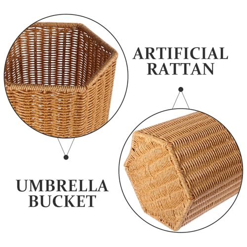 Holibanna Schirmständer aus Kunststoff im Rattan Look Aufbewahrungshalter für Regenschirme und Yogamatten Mittlere Größe für Eingangsbereich und Büro – Bild 7