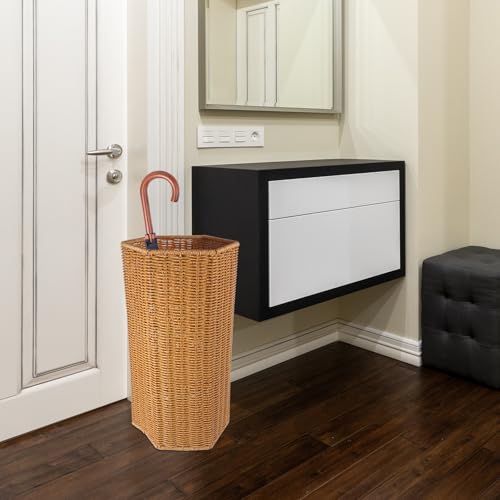 Holibanna Schirmständer aus Kunststoff im Rattan Look Aufbewahrungshalter für Regenschirme und Yogamatten Mittlere Größe für Eingangsbereich und Büro – Bild 9