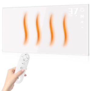 meoaow Infrarot Wandheizung 450 Watt, Infrarotheizung Wandmontage mit Überhitzungsschutz & Fernbedienung, 9h Timer, Leiser Energiesparend Elektroheizung für 10-15 ㎡ Schlafzimmer Badezimmer Büro