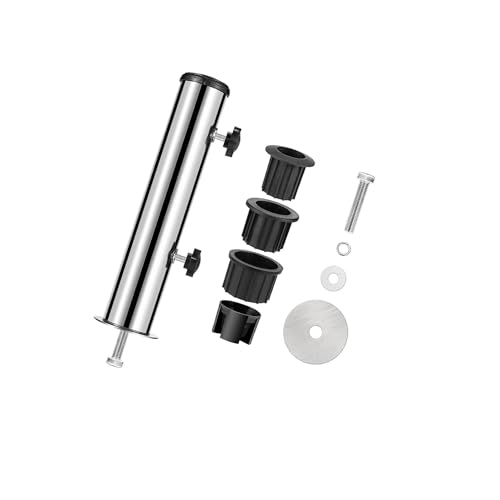 Platzsparender rechteckiger Schirmständer für Geländer, vielseitig, flexibel, Edelstahl, Einzelloch, fixiert, 30 cm Länge, ideal für Terrasse und Garten