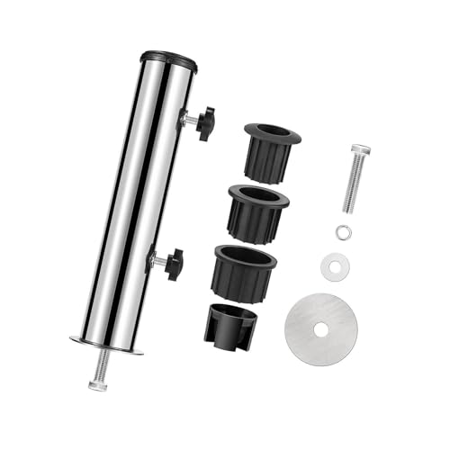 Platzsparender rechteckiger Schirmständer für Geländer, vielseitig, flexibel, Edelstahl, Einzelloch, fixiert, 30 cm Länge, ideal für Terrasse und Garten – Bild 3