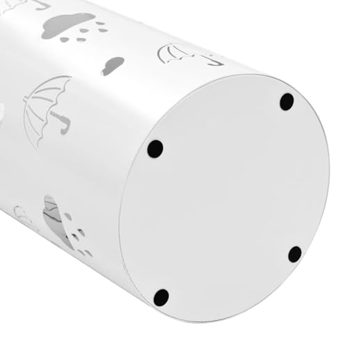 Homgoday Moderne Regenschirmständer aus Stahl mit Auffangschale - Weiß - 20 x 48,5 cm - für nasse oder trockene Schirme Sonnenschirmzubehör Model246805 – Bild 4
