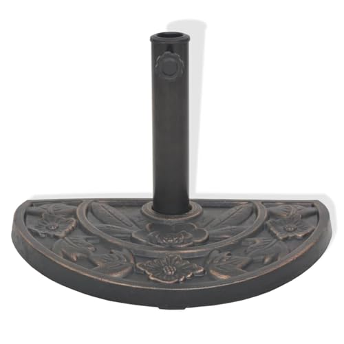 Homgoday Bronzefarbener Sonnenschirmständer aus Harz Stahl, 50 cm, für 38/48 mm Schirme - Dekorative Ergänzung für Garten und Terrasse Sonnenschirmzubehör Model43655 – Bild 2