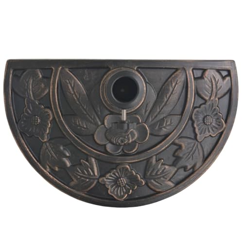 Homgoday Bronzefarbener Sonnenschirmständer aus Harz Stahl, 50 cm, für 38/48 mm Schirme - Dekorative Ergänzung für Garten und Terrasse Sonnenschirmzubehör Model43655 – Bild 5