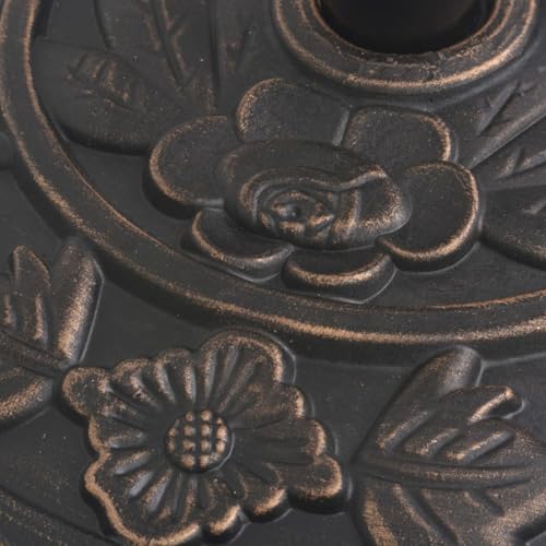 Homgoday Bronzefarbener Sonnenschirmständer aus Harz Stahl, 50 cm, für 38/48 mm Schirme - Dekorative Ergänzung für Garten und Terrasse Sonnenschirmzubehör Model43655 – Bild 7