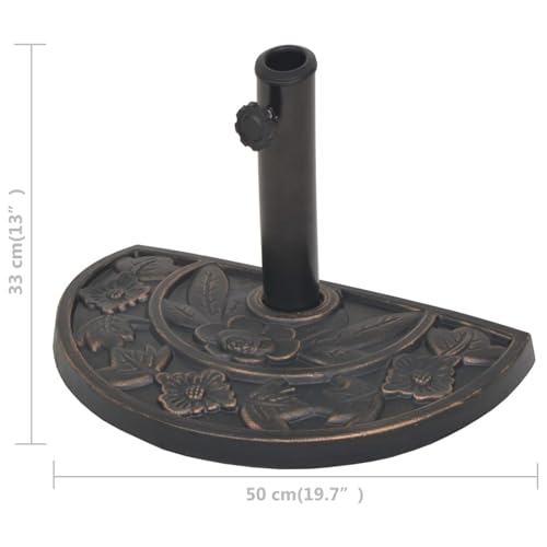Homgoday Bronzefarbener Sonnenschirmständer aus Harz Stahl, 50 cm, für 38/48 mm Schirme - Dekorative Ergänzung für Garten und Terrasse Sonnenschirmzubehör Model43655 – Bild 8