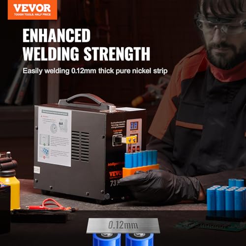 VEVOR Akku-Punktschweißgerät 737G, Hochleistungs Puls-Punktschweißgerät Akku Schweißgerät Lötstation mit 2 Schweißmodi, LED-Beleuchtung für 0,12 mm reines Nickel, 18650 14500 Akku – Bild 2