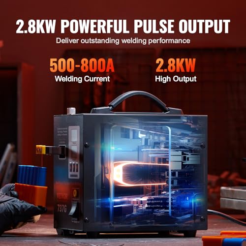 VEVOR Akku-Punktschweißgerät 737G, Hochleistungs Puls-Punktschweißgerät Akku Schweißgerät Lötstation mit 2 Schweißmodi, LED-Beleuchtung für 0,12 mm reines Nickel, 18650 14500 Akku – Bild 3