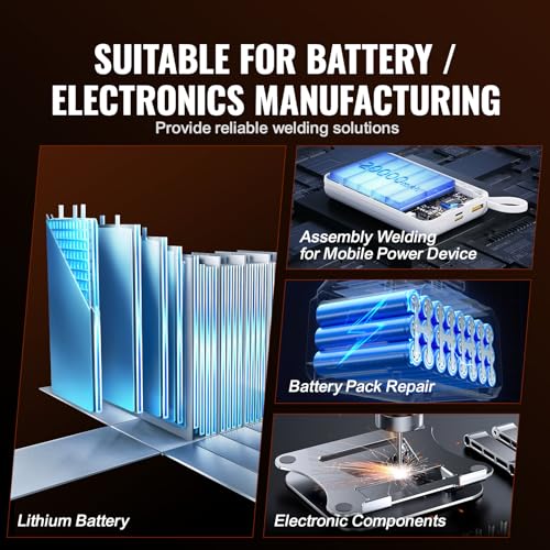 VEVOR Akku-Punktschweißgerät 737G, Hochleistungs Puls-Punktschweißgerät Akku Schweißgerät Lötstation mit 2 Schweißmodi, LED-Beleuchtung für 0,12 mm reines Nickel, 18650 14500 Akku – Bild 6