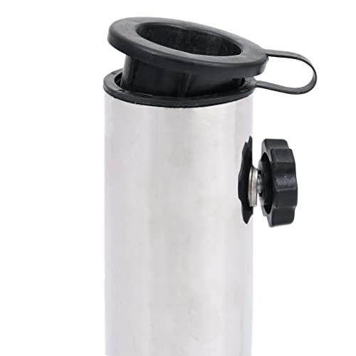 Schirmständer aus Granit mit Rollen, 25 kg rechteckiger Sockel für Ø 38/48 mm Adapter, hellgrau, für den Außenbereich, Terrassenschirmhalter, 45 x 25 x 8,3 cm, Edelstahlrohr – Bild 5