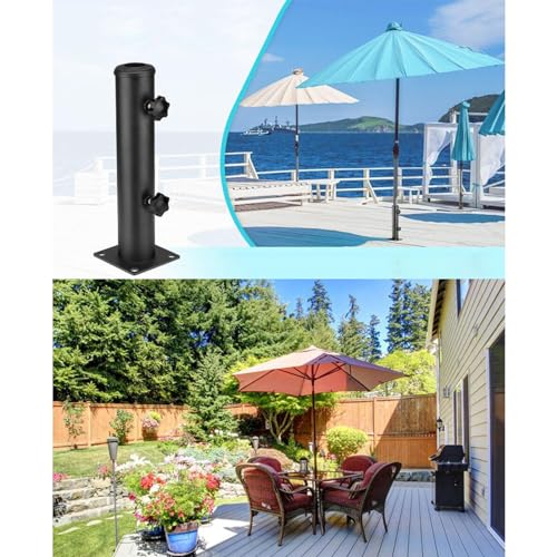 PANGBOER Quadratische Stahl-Sonnenschirmhalterung, Klemme, Standfuß, stabil für den Außenbereich, Terrassen, Garten, Picknick, Tisch, Dock, Pontons, Stahl, quadratische Halterung, Deck, Außenbasis – Bild 7