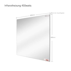 Alternative view of byecold Infrarotheizung Spiegel(80x60cm), 450W Spiegelheizung Elektrisch Infrarot, Wandmontage mit LED, Badspiegel Elektroheizung, Badezimmerspiegel beschlagfrei mit Überhitzungsschutz