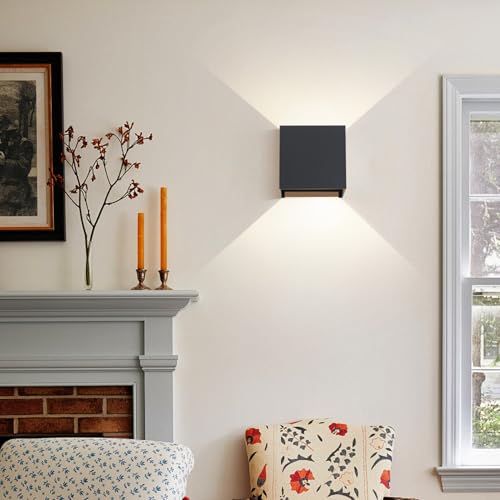 4 Stück 15W LED Wandleuchte Aussen Innen Einstellbare 3 Lichtfarben IP65 Wasserdicht Wandlampe Aussen Außenwandleuchten Aluminium Wandleuchte Einstellbar Abstrahlwinkel Quadratisch 11CM Anthrazit – Bild 8