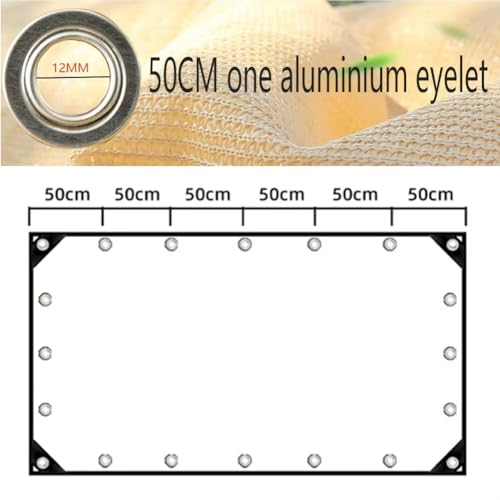 Sonnensegel, 1,6 m x 5 m, Beige, wasserdicht, rechteckig, für Außenbereich, Terrasse, Garten und Party, 95 % UV-Schutz mit strapazierfähigem Seil, perfekte Markise – Bild 7