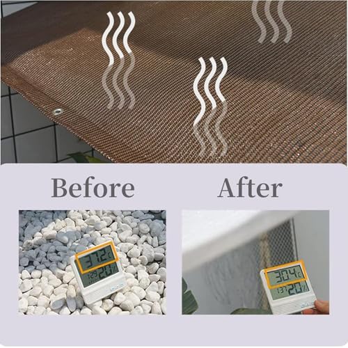 Sonnenschirm Segel Atmungsaktiv 250 x 300 cm HDPE Rechteckig UV Schutz Sonnenschutz Wetterschutz Sonnensegel für Den Außenbereich für Balkon Garten, Creme Farben – Bild 6