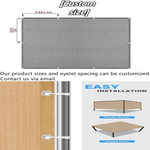 Sonnenschirm Segel Atmungsaktiv 250 x 300 cm HDPE Rechteckig UV Schutz Sonnenschutz Wetterschutz Sonnensegel für Den Außenbereich für Balkon Garten, Creme Farben – Bild 7