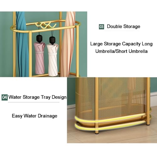 Generisch Freistehender Schirmständer, Gewerblicher Schirmaufbewahrungsständer Aus Metall, for Zuhause, Büro Oder Hotel(Black) – Bild 5