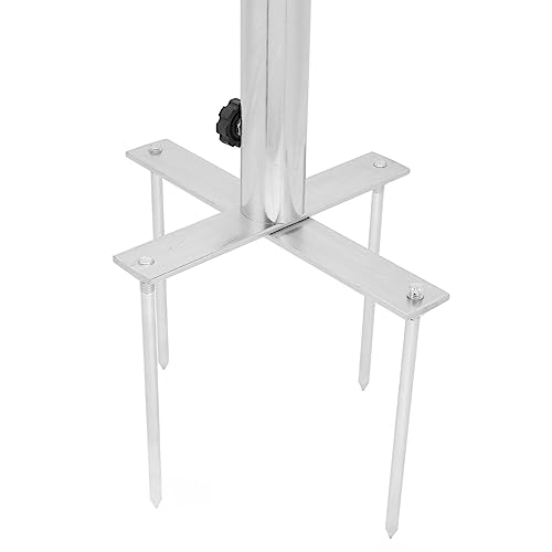 NUMNBE Verstellbarer Sonnenschirmständer Edelstahl mit 4 Erdspießen, 44mm Durchmesser - Rostbeständig, Stabiler Halt, Ideal für Garten Strand Park – Bild 6