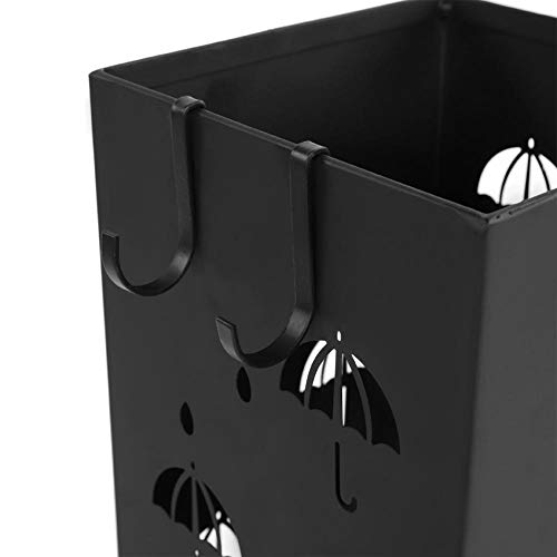 Schirmhalterständer, moderner, eleganter Regenschirm-Aufbewahrungsständer aus Eisen, Organizer für Eingangsbereich, Flur, Heimbüro, Schwarz, 19,3 x 6,1 Zoll – Bild 2